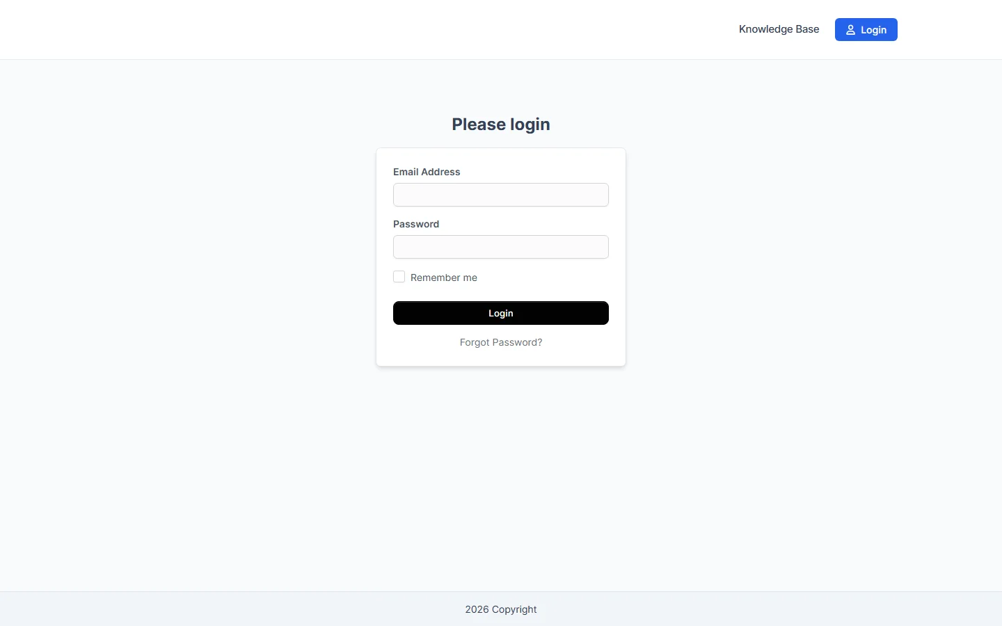 Aqeeq Galleria Work Order CRM — login screen