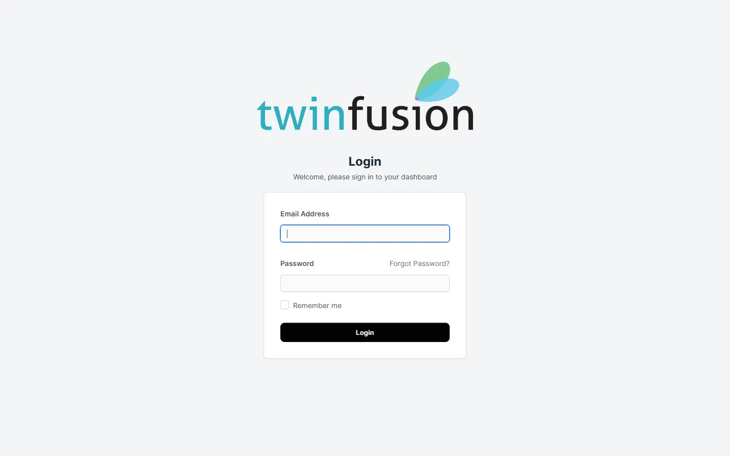 TwinFusion Assignments — login screen