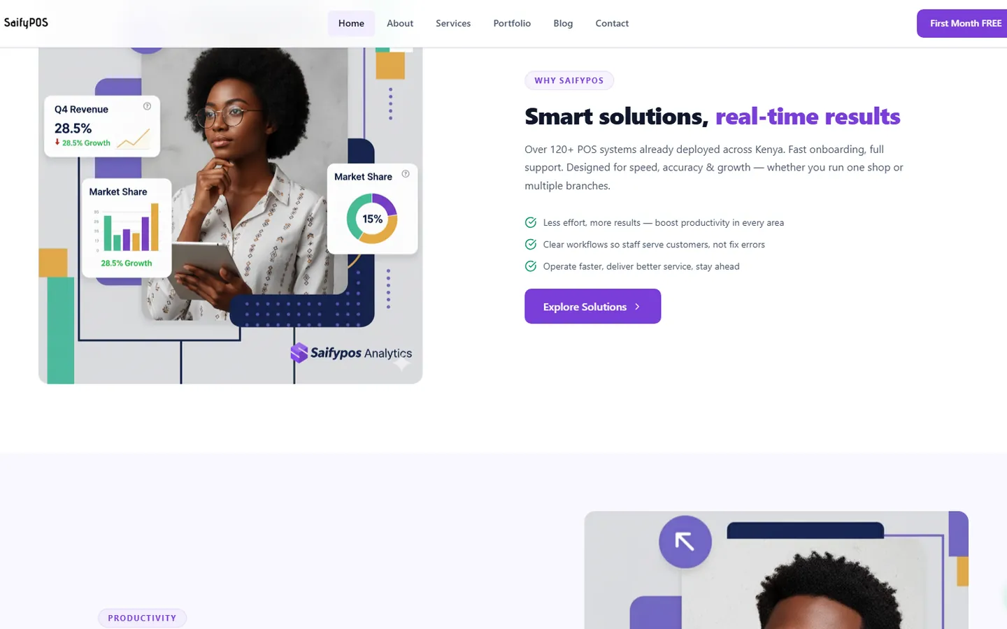 SaifyPOS website & CMS — live capture