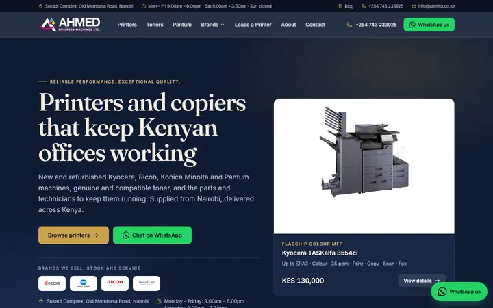 Ahmed Business Machines (ABM Ltd) — live capture
