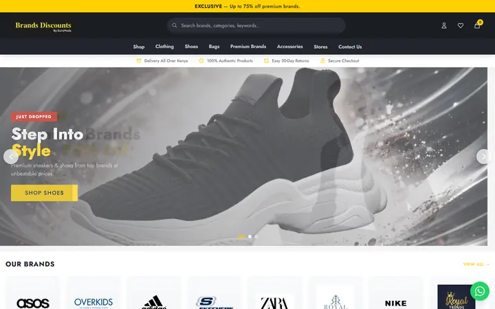 EuroModa website - live capture of the homepage