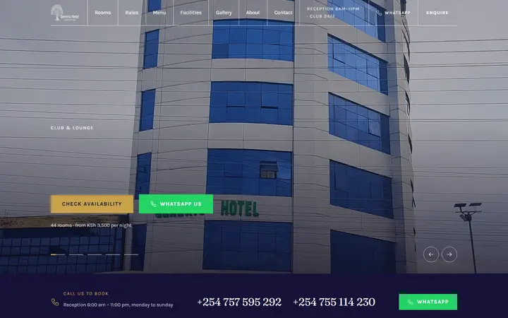Generis Hotel Molo website - live capture of the homepage