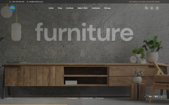 Homes53 website - live capture of the homepage