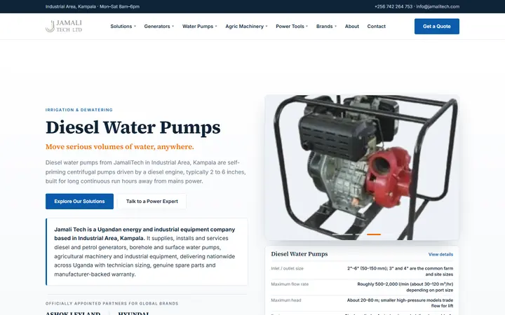 Jamalitech website - live capture of the homepage
