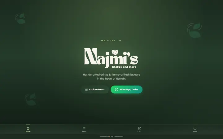 Najmis website - live capture of the homepage