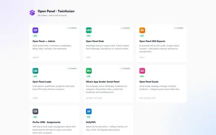 Open Panel suite — live capture