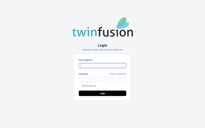 TwinFusion Assignments — login screen