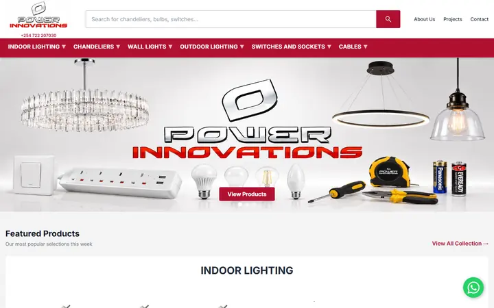 Power Innovations website - live capture of the homepage