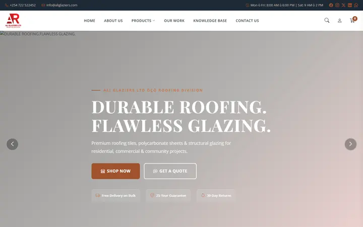 Ali Glaziers Roofing & Glazing — pre-launch build